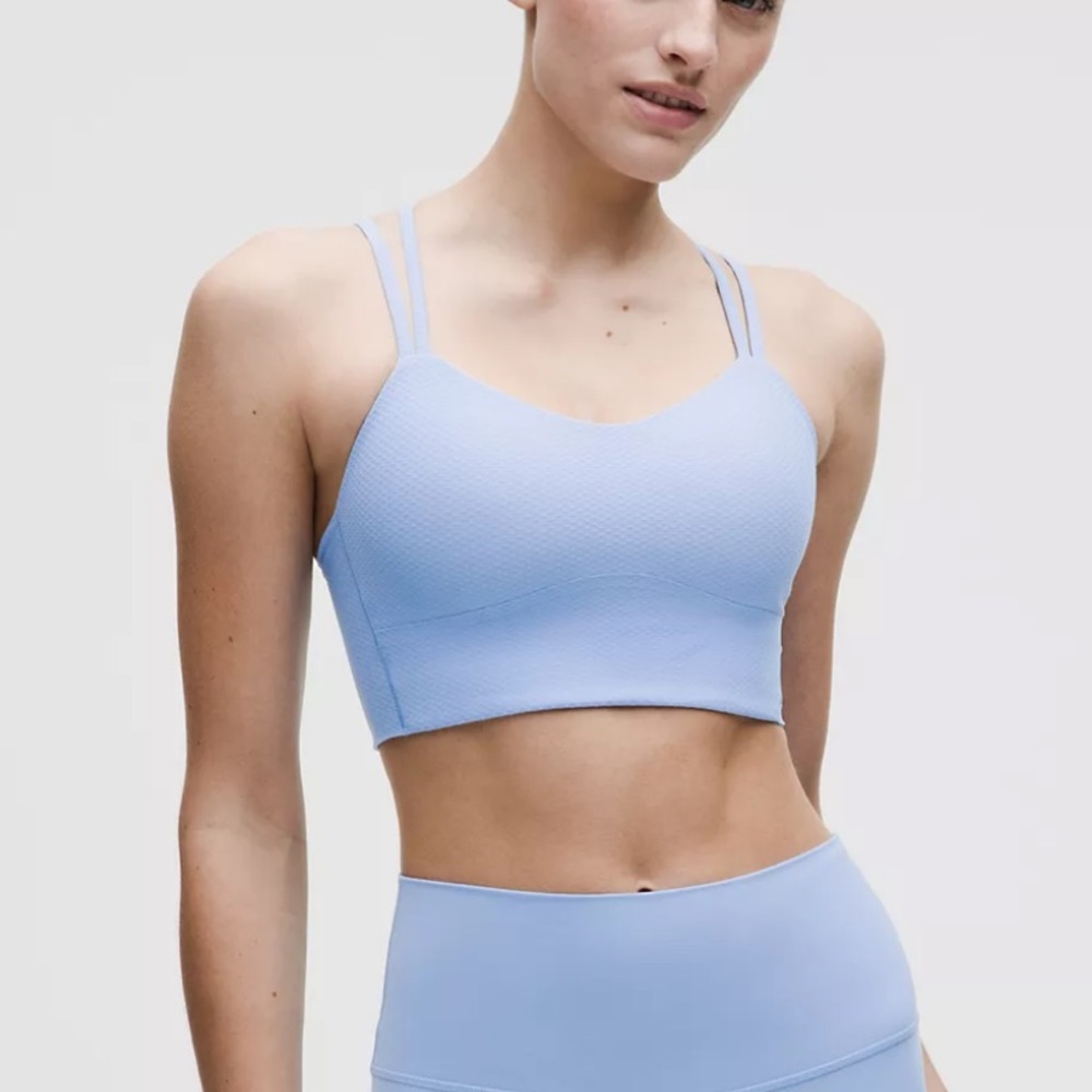 Lululemon grey/ blue sports bra Like A Cloud